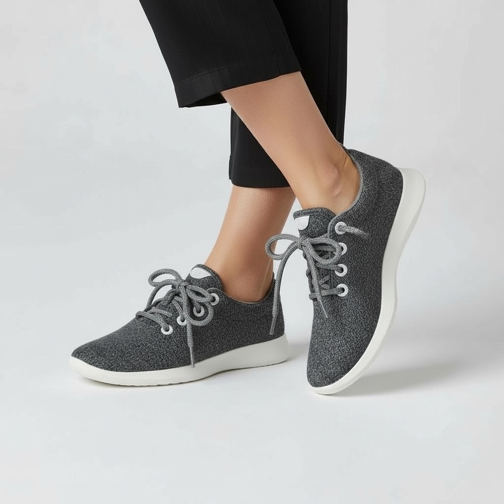 Allbirds Wool Runners Women's 7 Gray White Merino Wool Sneakers Machine Washable